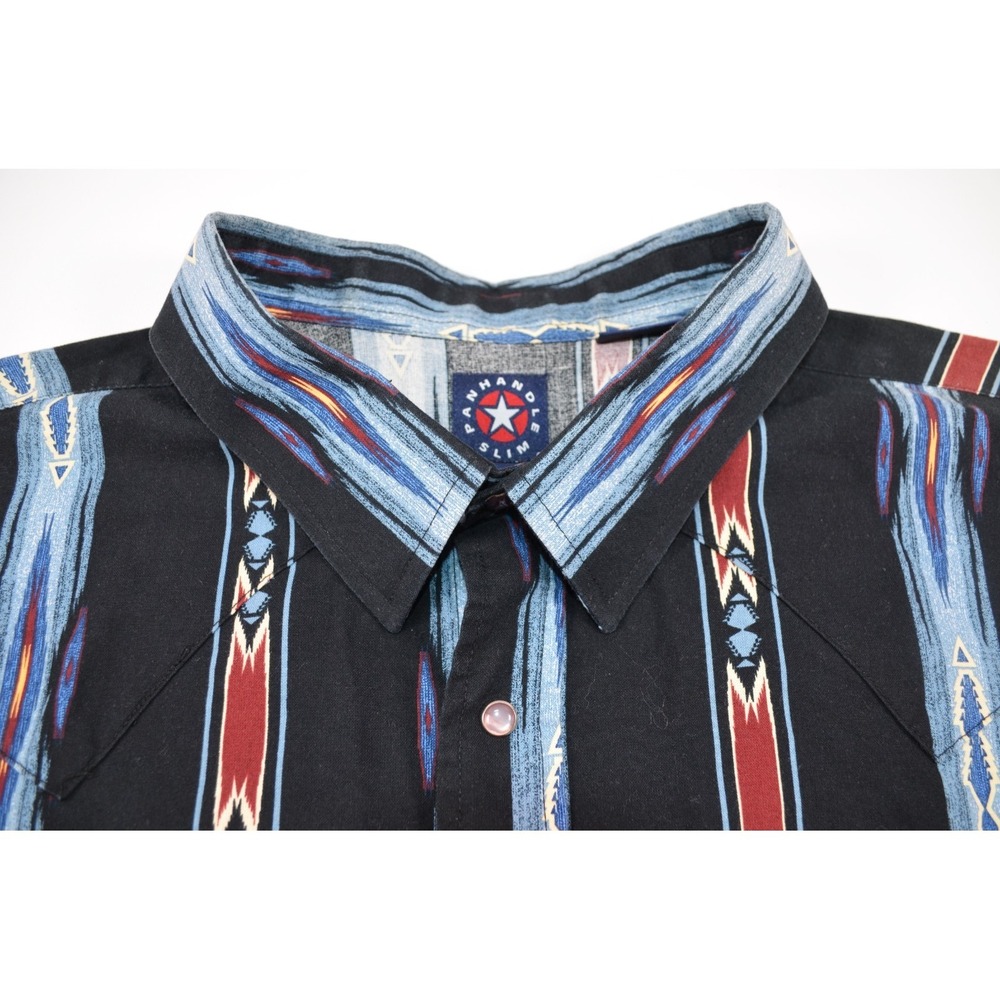 Panhandle Slim Western Shirt Mens 3XL Aztec Striped Snap Front Long Sleeve - Picture 7 of 16